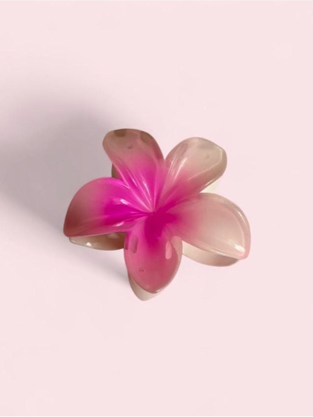 pink tropical flower claw clip